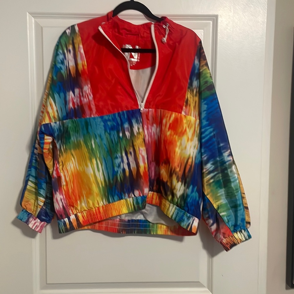 Colorful pullover, zipper bomber jacket